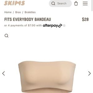 SKIMS FITS EVERYBODY BANDEAU in Clay Size XS